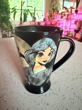 Disney Princess Jasmine Halloween Latte Mug Black Stoneware Coffee Cup 8 oz